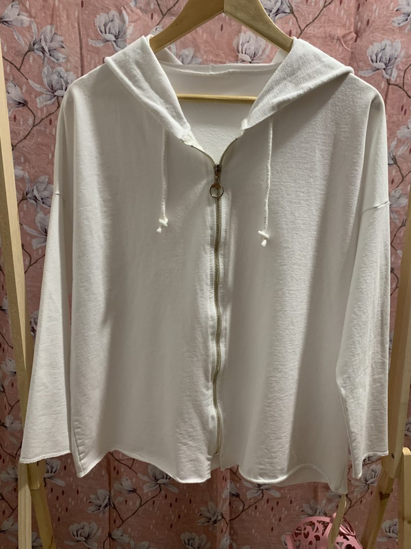 Sudadera Blanca Cremallera