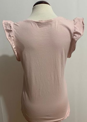 Camiseta Manga Volante Rosa