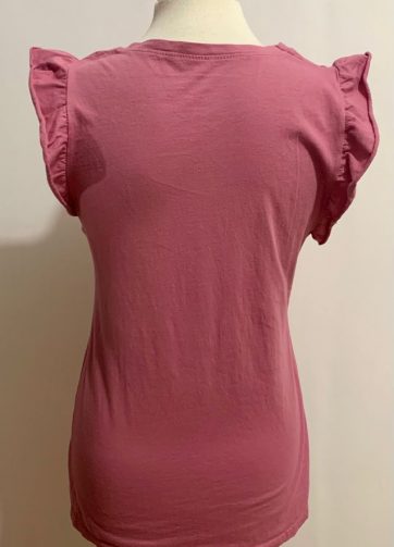 Camiseta Manga Volante Fucsia